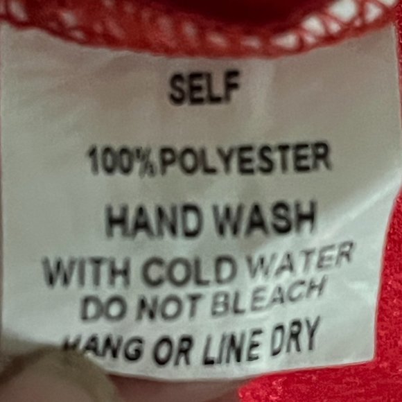 FREE SHIPPING ress; soft red and white; gathered areas for fun flirty; tie open - Picture 9 of 10